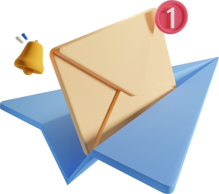 3D send mail unread concept