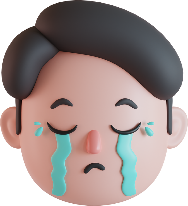 3d male head crying